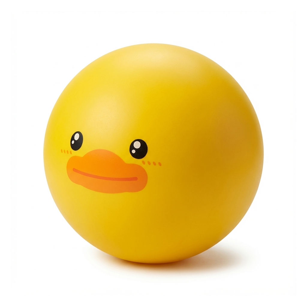 Yellow duck ball on white background