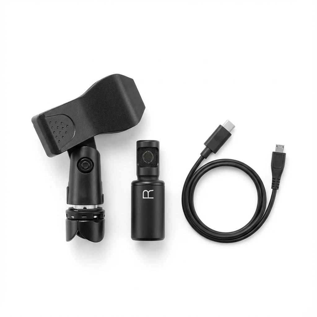 Professional microphone equipment on white background