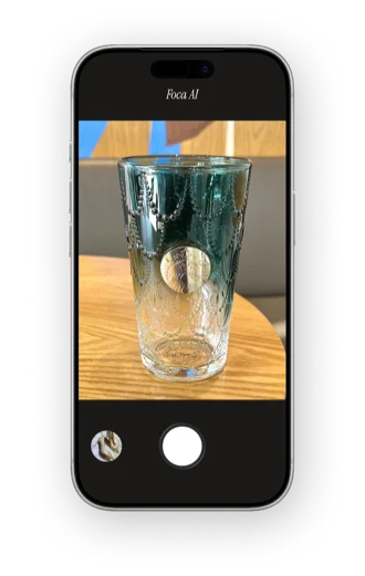 Original glassware photo taken with phone before Foca AI processing
