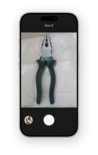 Original tools photo taken with phone before Foca AI processing