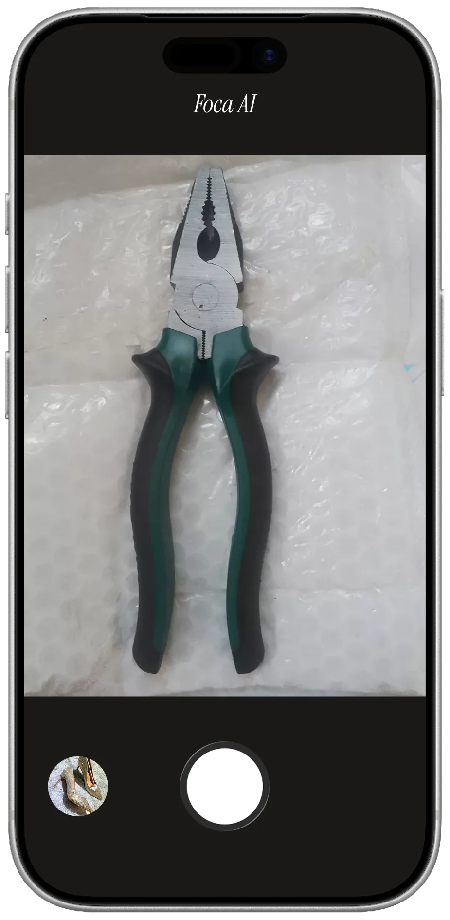 Original tools photo taken with phone before Foca AI processing