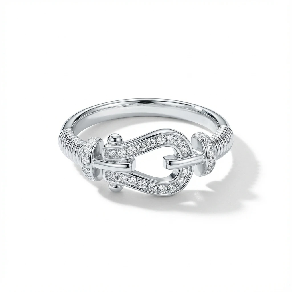 Diamond ring on white background