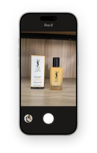 Original skincare product photo taken with phone before Foca AI processing