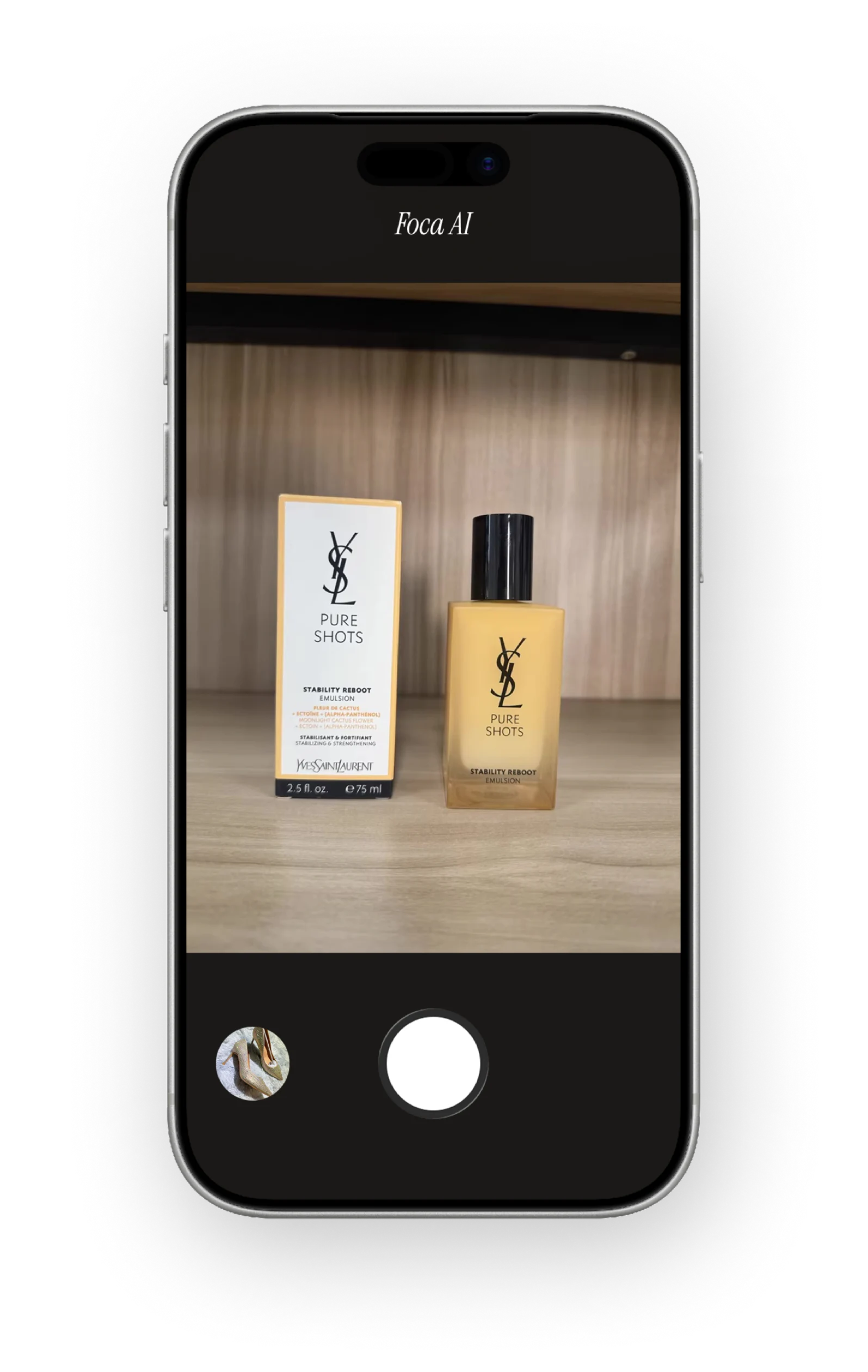 Original skincare product photo before Foca AI processing