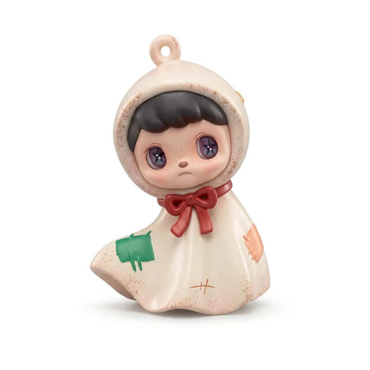 The same art toy on pure white after Foca AI: true pastel color, crisp sculpt, soft shadow