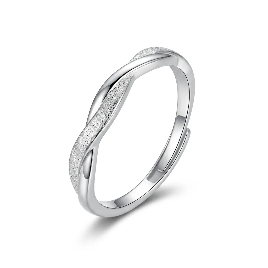 The same frosted twist band on pure white after Foca AI — the matte twist texture and polished edges both read clearly